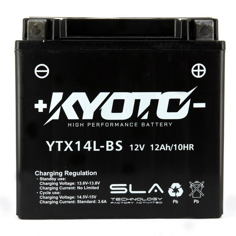 Batterie moto Yuasa YTX14L-BS Etanche 12V / 12Ah