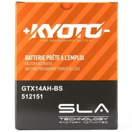 KYOTO Batterie Moto 12V Prête à l'Emploi Gtx14-Bs