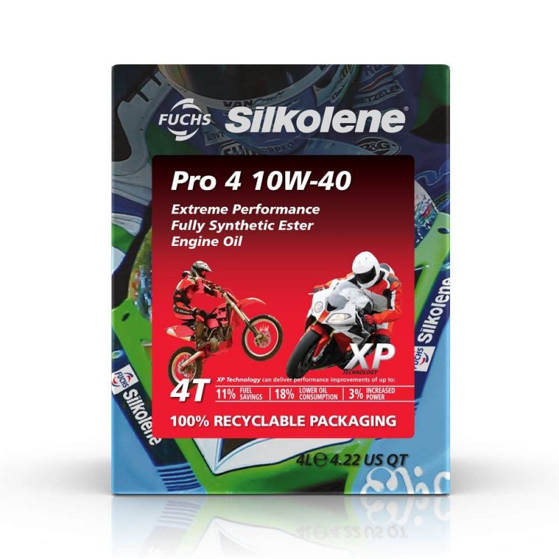 Silkolene - PRO 4 10W-40 XP - Huile moteur 4T 100% synthèse XP Technologie - 4L