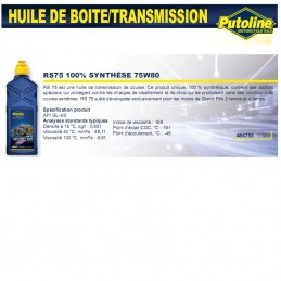 Huile rs75 75W80 , 100% synthèse, 1L PUTOLINE